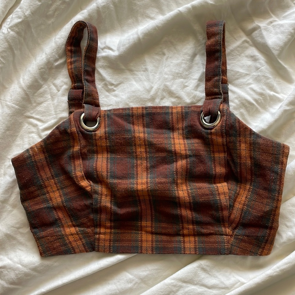 Crop top plaid western